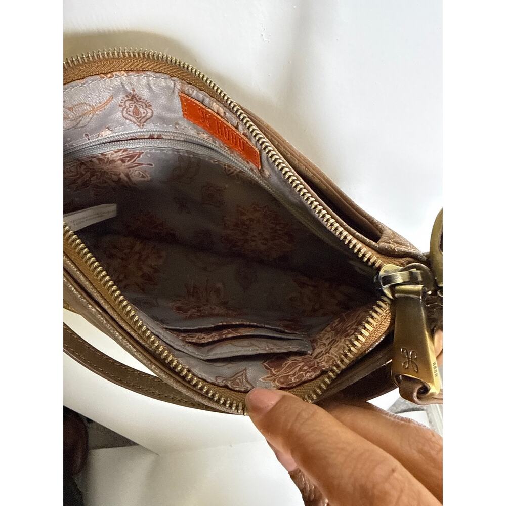 HOBO International Gold Metallic Leather Convertible Crossbody Bag - Picture 5 of 9